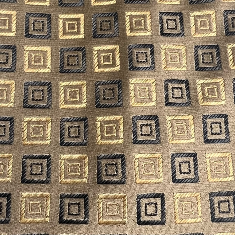 Valerio Garati 100% Silk Handmade Designer Gold Tan Embroidered Business Casual - Picture 4 of 7